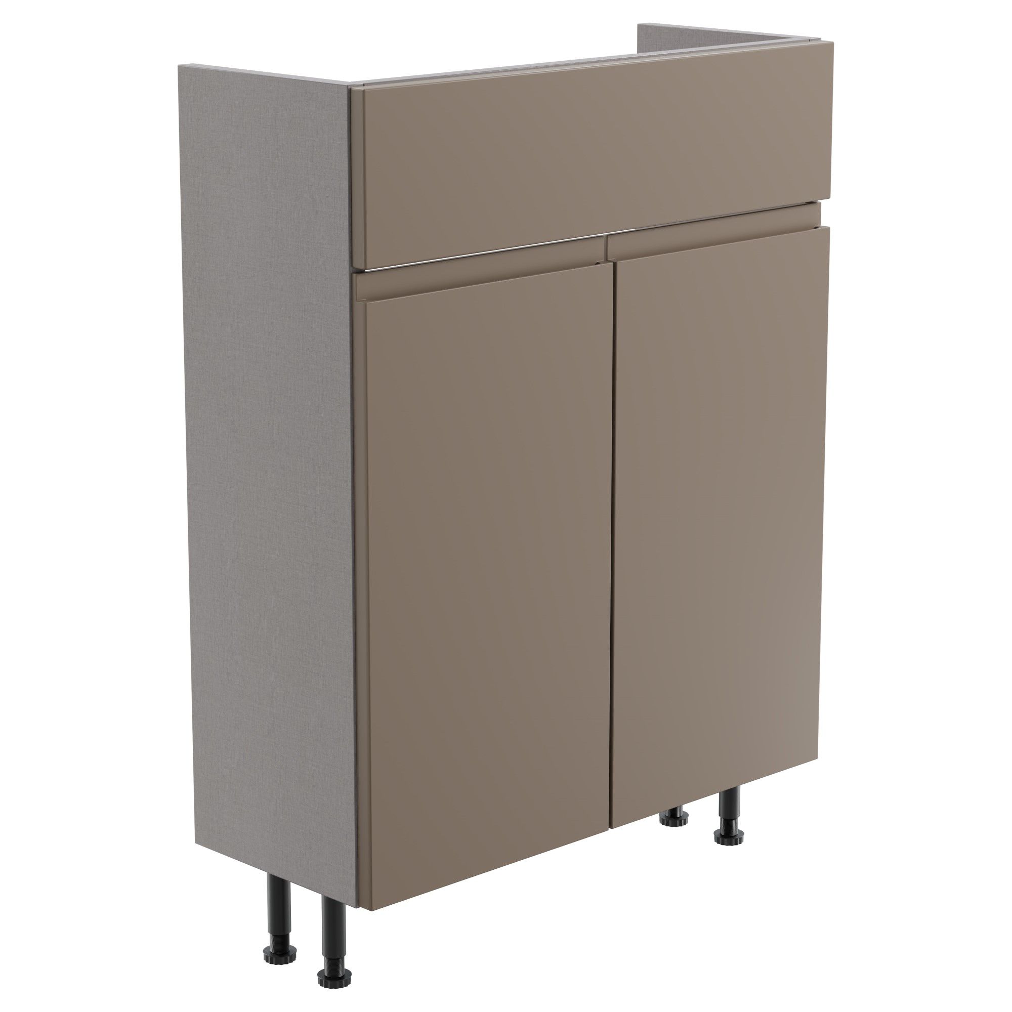 Westport Slim Slimline Matt Stone grey Double Freestanding Bathroom Vanity unit (H)82cm (W)59.5cm