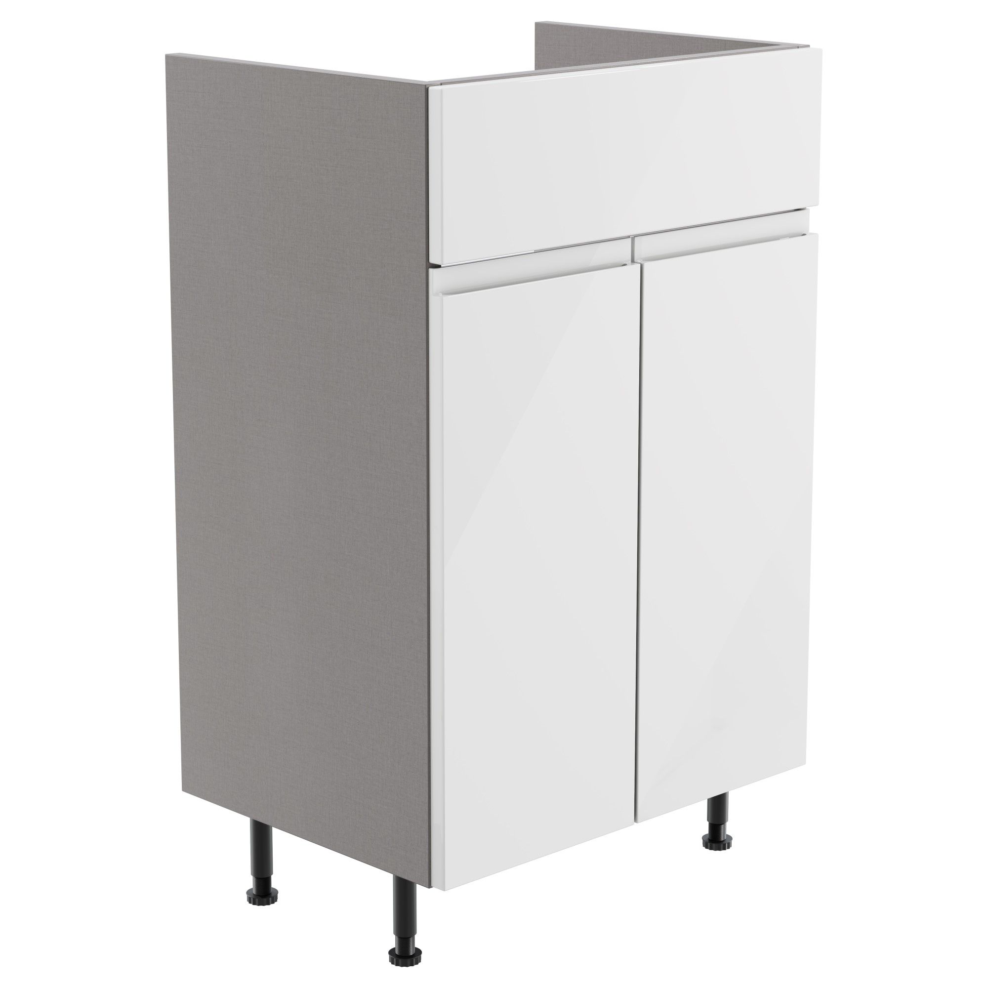 Westport Standard Gloss White Double Freestanding Bathroom Vanity unit (H)82cm (W)49.5cm