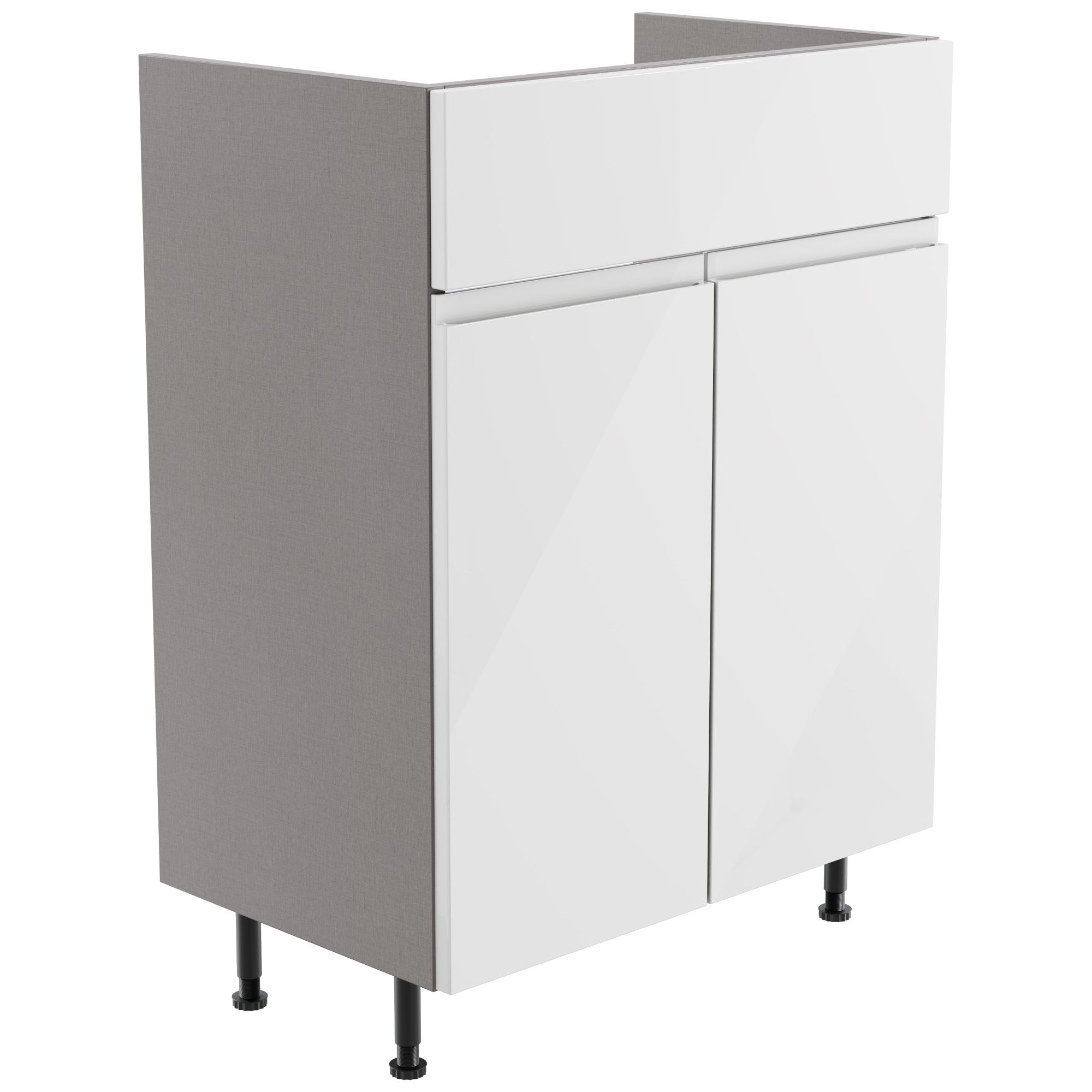 Westport Standard Gloss White Double Freestanding Bathroom Vanity unit (H)82cm (W)59.5cm