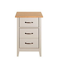 Westwick Grey oak effect MDF & pine 3 Drawer Chest of drawers (H)650mm (W)440mm (D)400mm