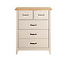 Westwick Grey oak effect MDF & pine 5 Drawer Chest of drawers (H)940mm (W)770mm (D)400mm