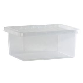 Wham Crystal Clear Rectangular 14L Medium Plastic Stackable Storage box with Lid