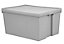 Wham Heavy duty Upcycled soft grey 150L XXL Plastic Storage box & Lid