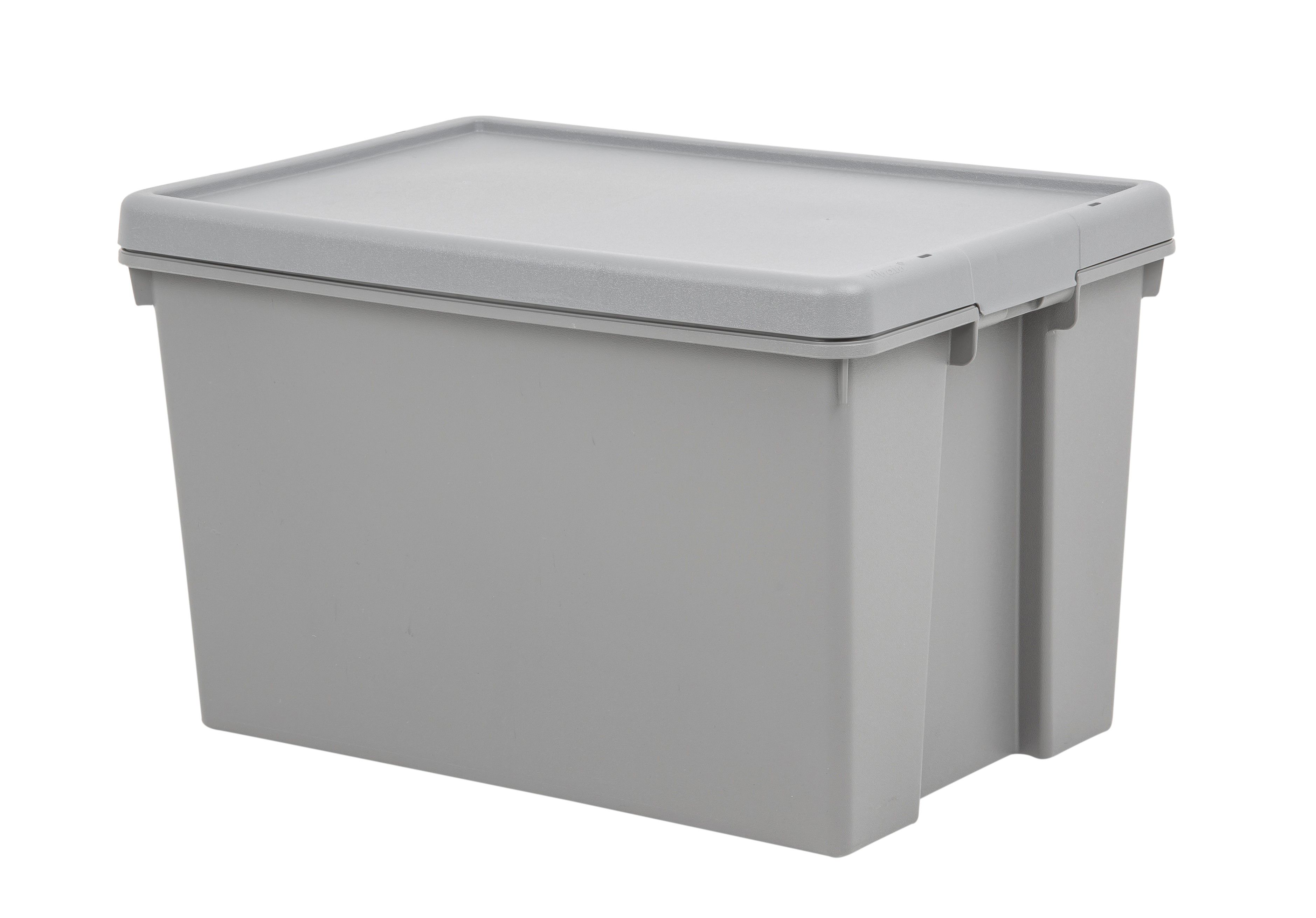 Wham Heavy duty Upcycled soft grey 62L Large Plastic Storage box