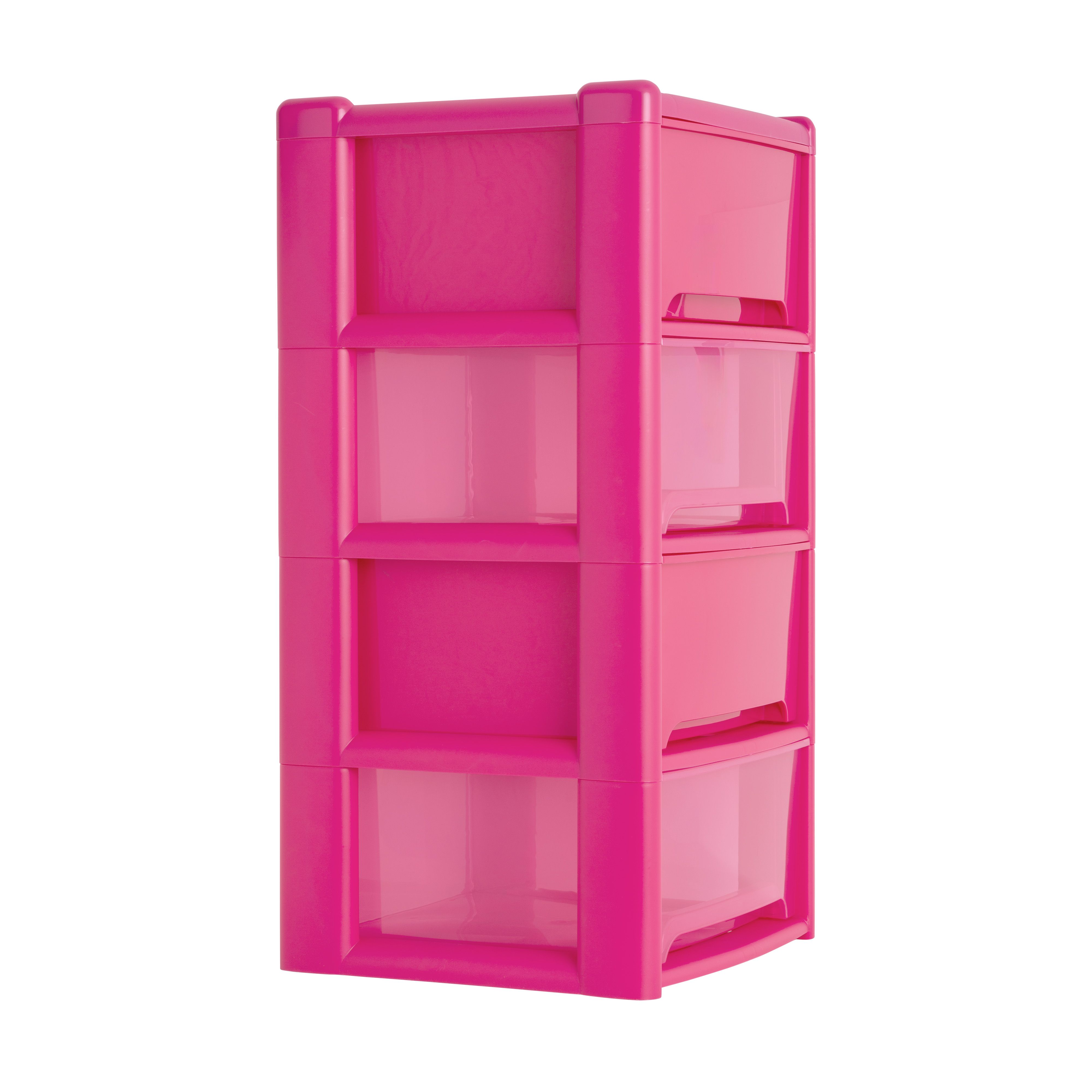 Wham Pink 20L Stackable 4 drawer unit