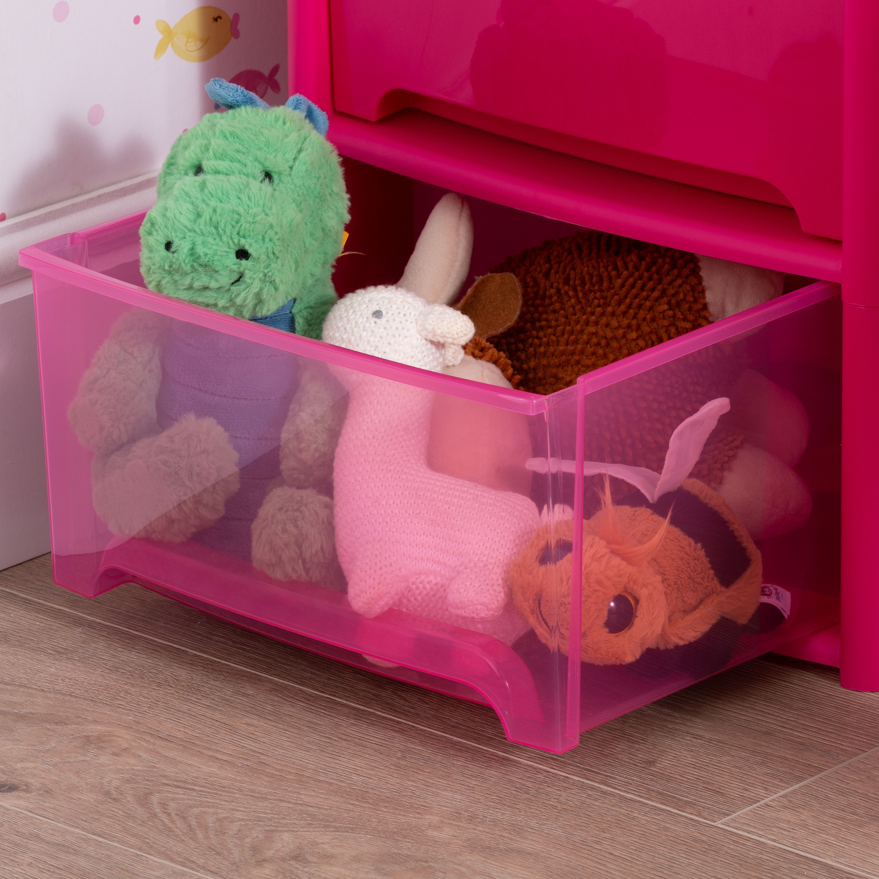 Wham Pink 20L Stackable 4 drawer unit