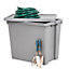 Wham Storage Heavy duty Upcycled soft grey 92L XL Plastic Storage box & Lid