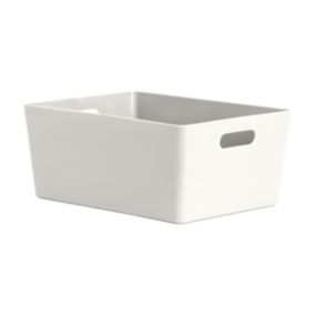 Wham Studio Gloss white Plastic Nestable Storage basket (H)15cm (W)26cm (D)26cm