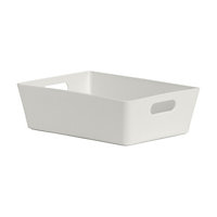 Wham Studio Gloss white Plastic Nestable Storage basket (H)5cm (W)12cm (D)12cm