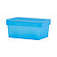 Wham Studio Stack Matt blue Plastic Stackable Storage basket & Lid (H)12cm (W)25.5cm (D)16.5cm of 5
