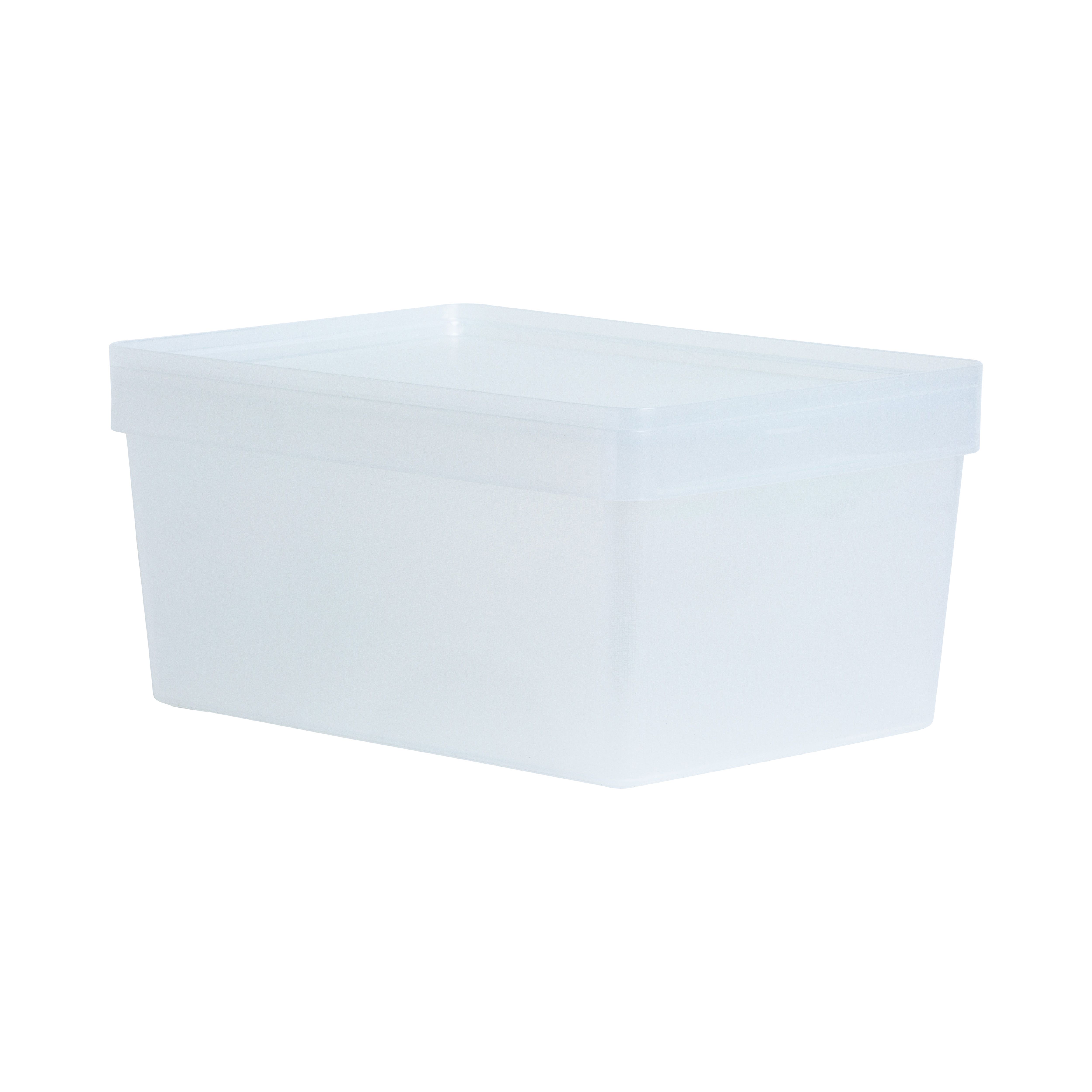 Wham Studio Stack Matt clear Plastic Stackable Storage basket (H)18cm (W)26cm (D)26cm