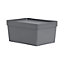Wham Studio Stack Matt dark grey Plastic Stackable Storage basket (H)18cm (W)26cm (D)26cm