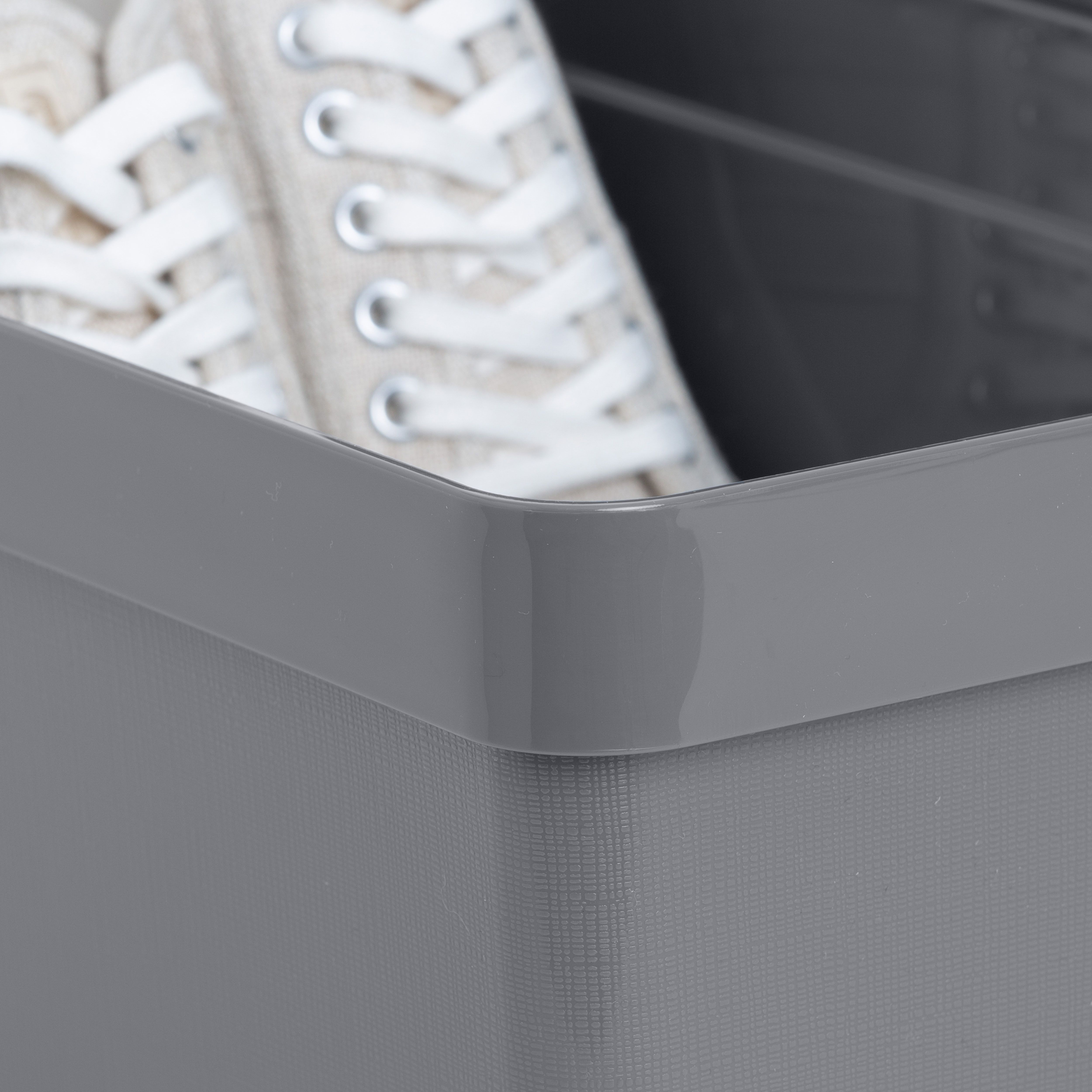 Wham Studio Stack Matt grey Stackable Shoe storage box (H)150mm (W)215mm