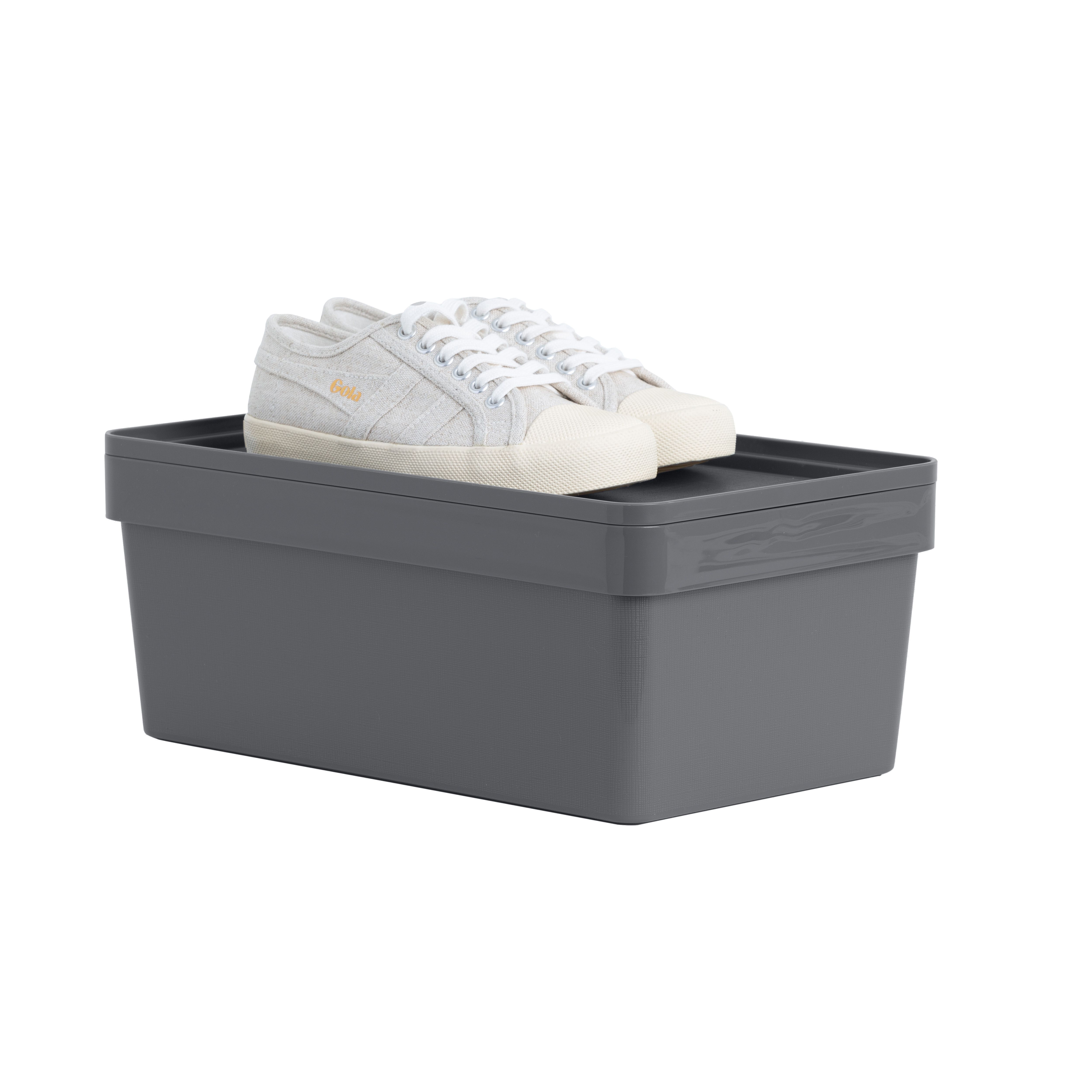Wham Studio Stack Matt grey Stackable Shoe storage box (H)150mm (W)215mm