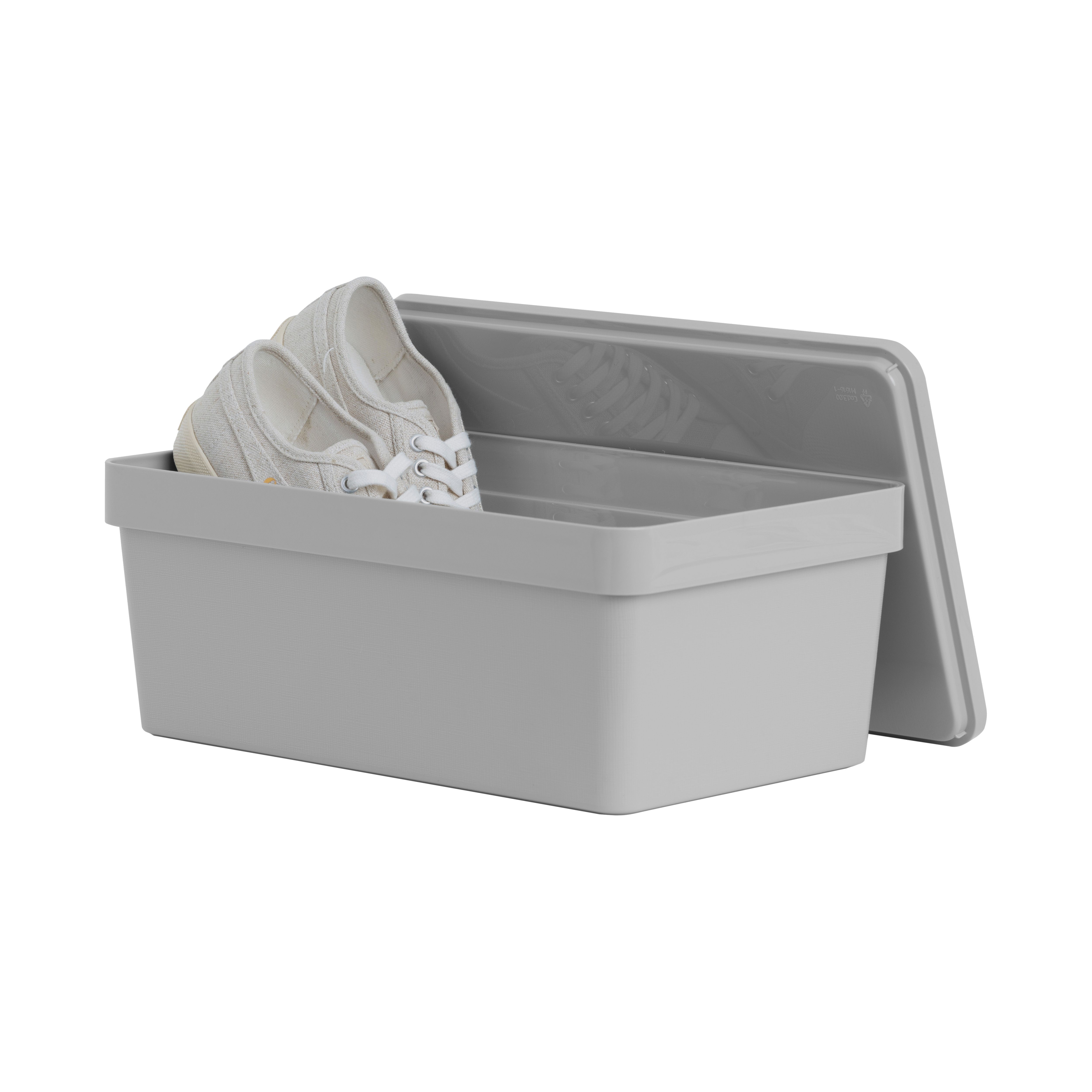 Wham Studio Stack Matt light grey Stackable Shoe storage box (H)150mm (W)215mm