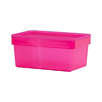 Wham Studio Stack Matt pink Plastic Stackable Storage basket & Lid (H)12cm (W)25.5cm (D)16.5cm of 5