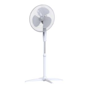 White 16" Cooling Pedestal fan