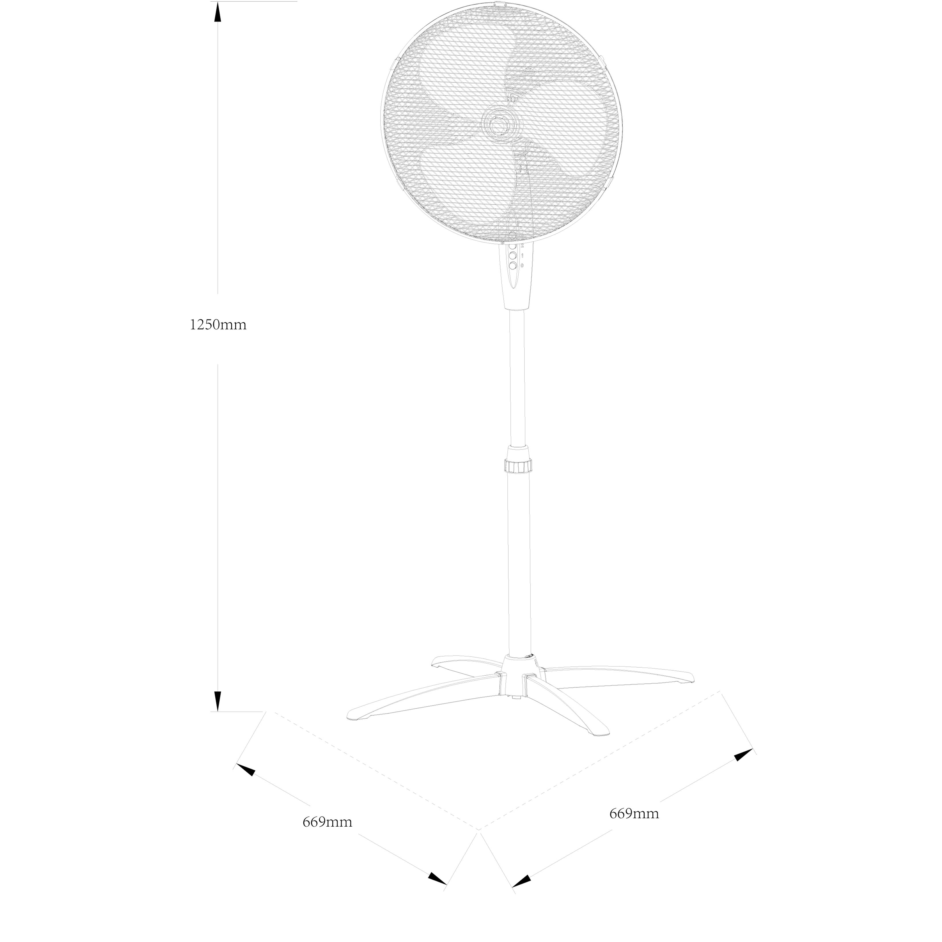 White 16" Cooling Pedestal fan