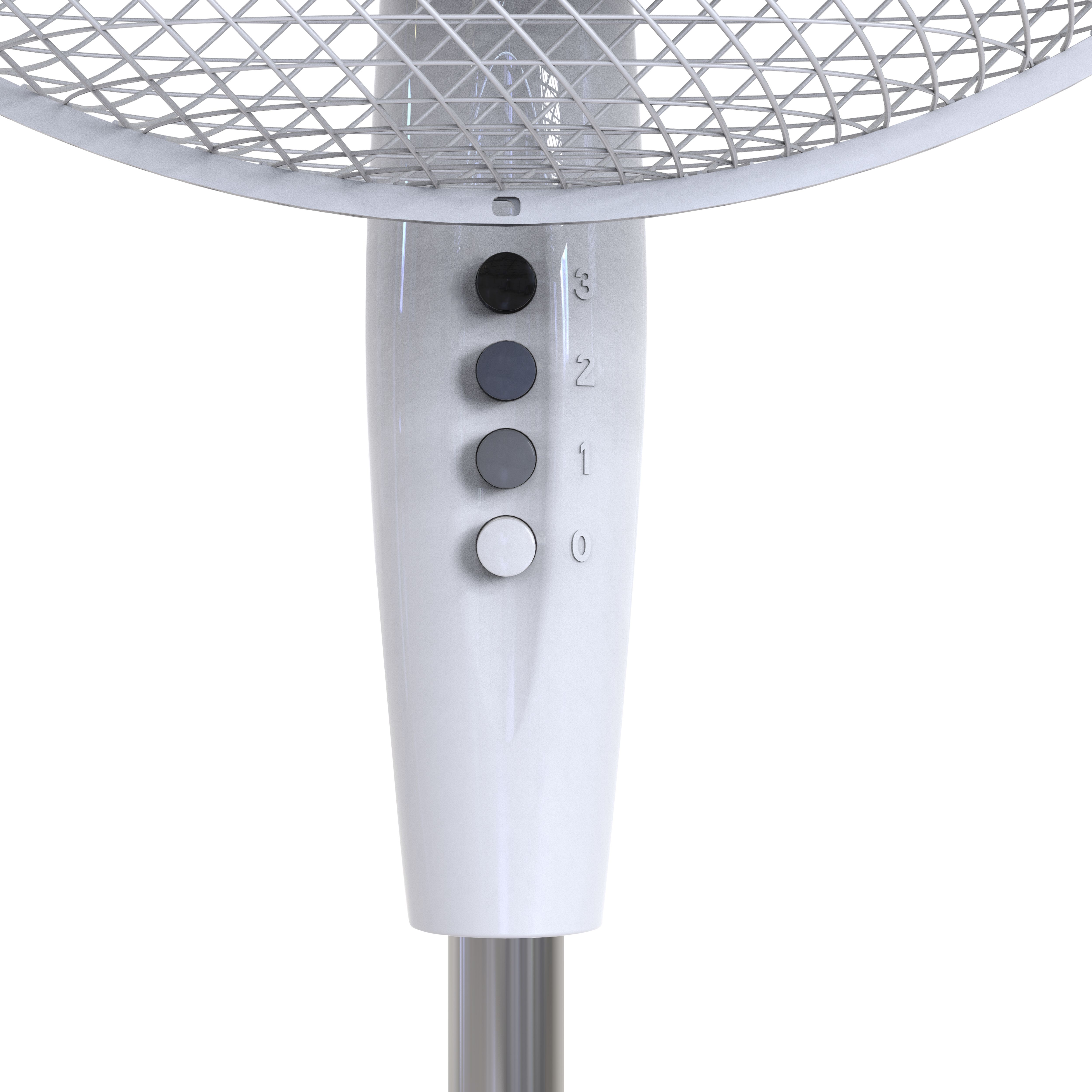 White 16" Cooling Pedestal fan