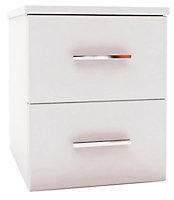 White 2 Drawer Chest of drawers (H)495mm (W)400mm (D)500mm