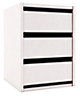 White 3 Drawer Chest of drawers (H)600mm (W)350mm (D)450mm