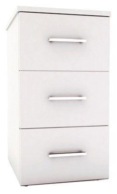 White 3 Drawer Chest of drawers (H)705mm (W)400mm (D)500mm