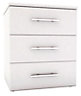 White 3 Drawer Chest of drawers (H)705mm (W)600mm (D)500mm