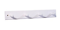 White 4 Hook rail, (L)405mm (H)12mm