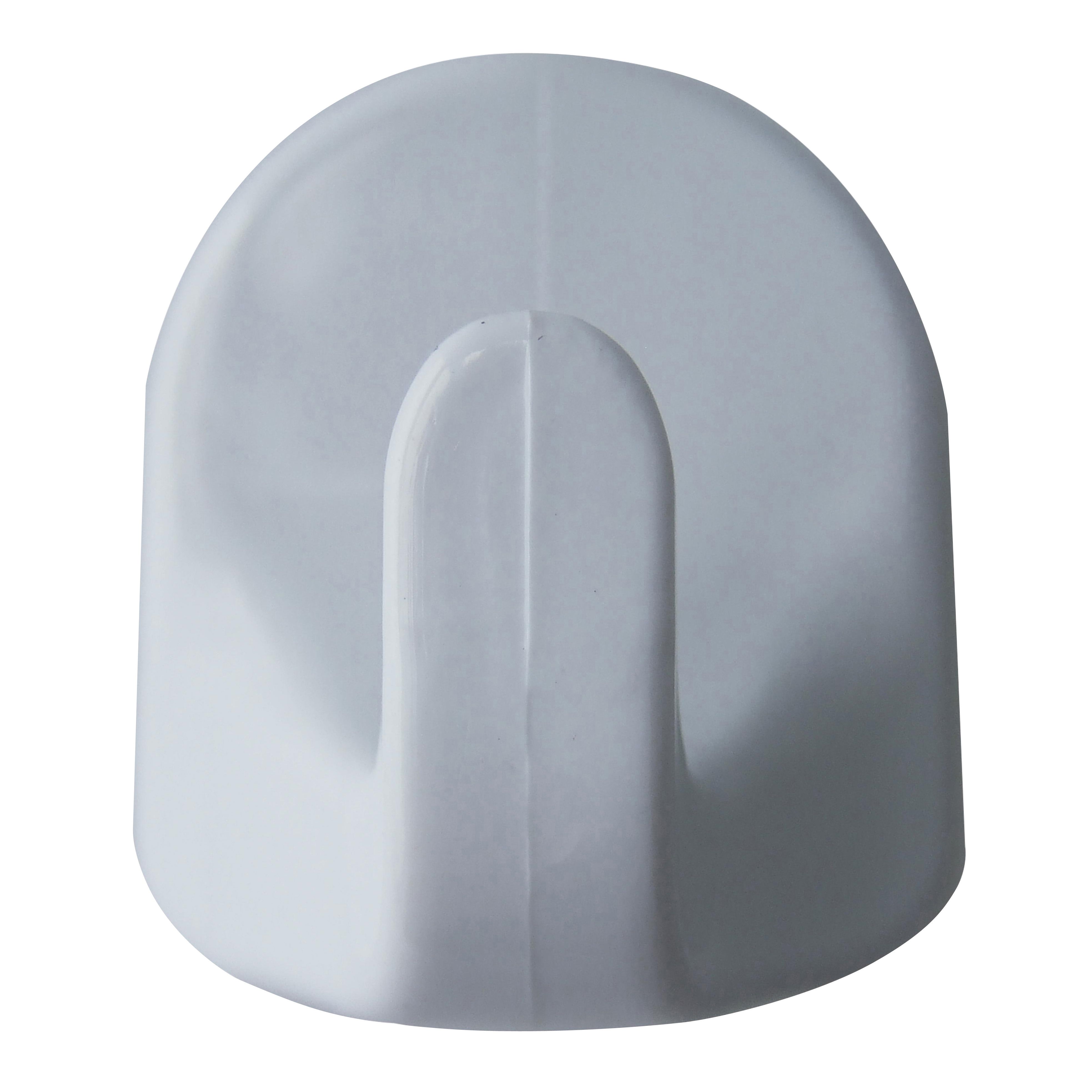 White ABS plastic Medium Hook (Holds)0.5kg, Pack of 2