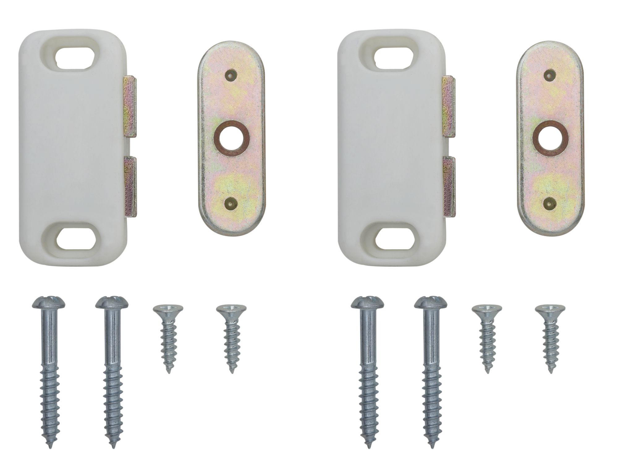 White Carbon steel Magnetic Cabinet catch, Pack of 12