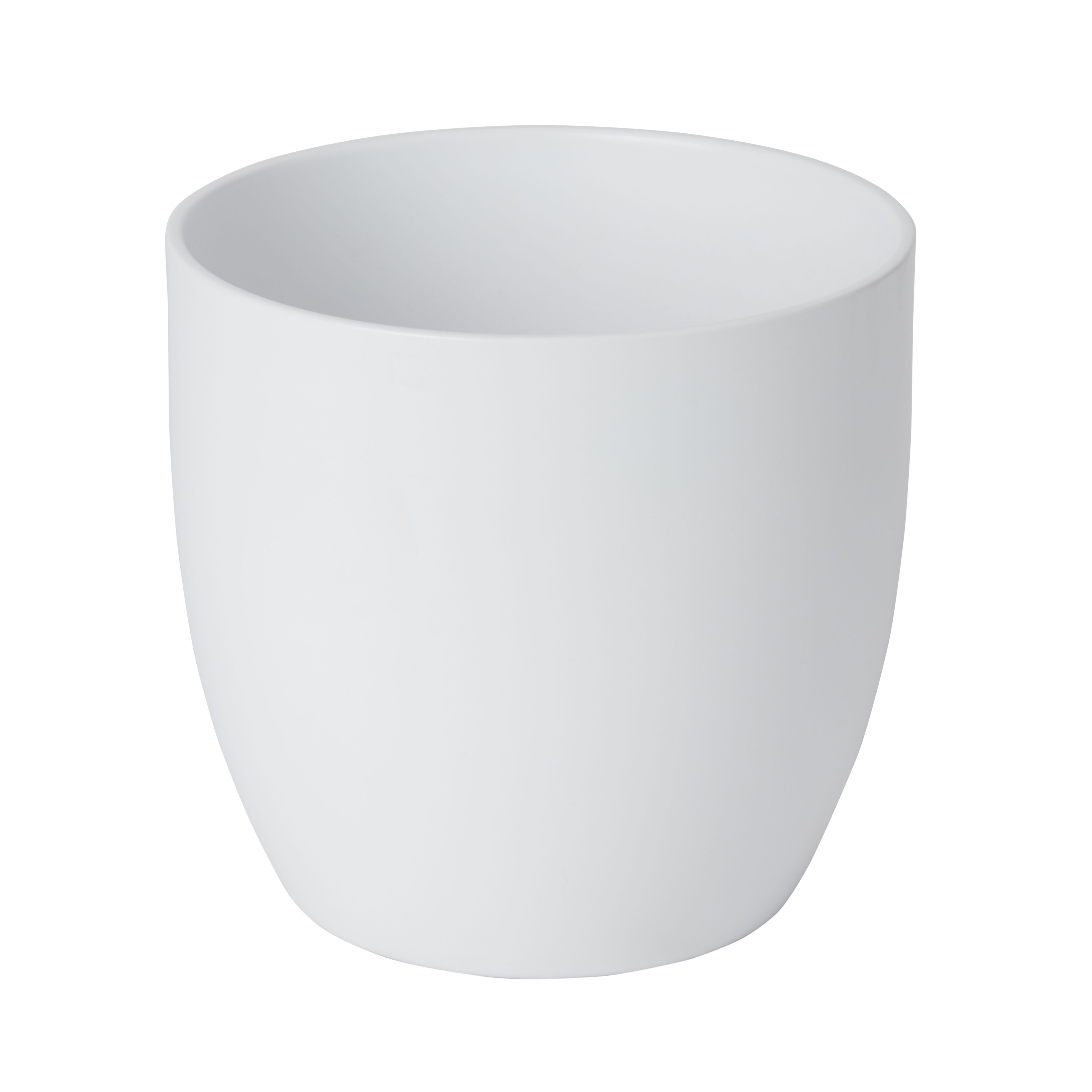 White Ceramic Circular Plant pot (Dia)16.2cm