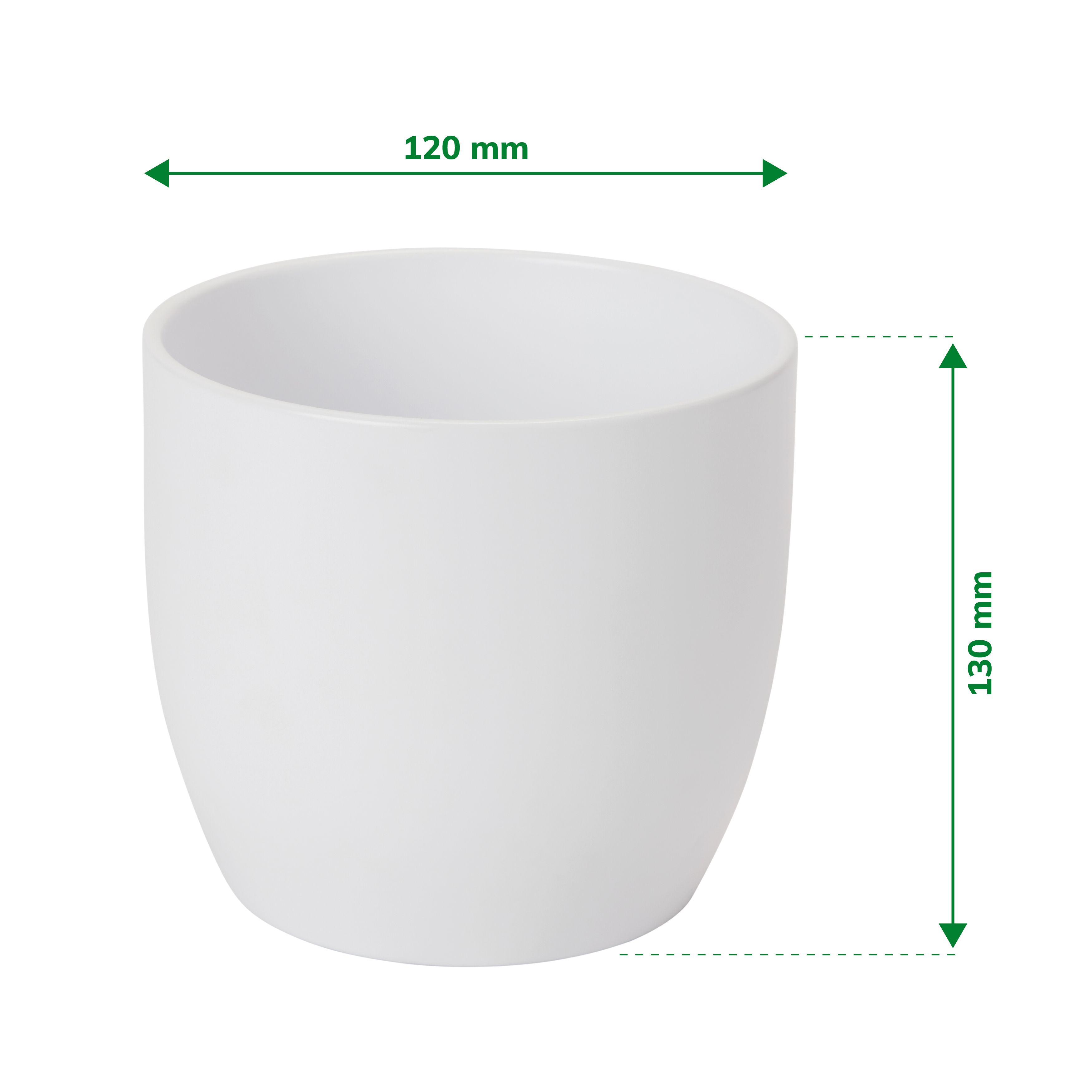 White Ceramic Round Plant pot (Dia)14.4cm