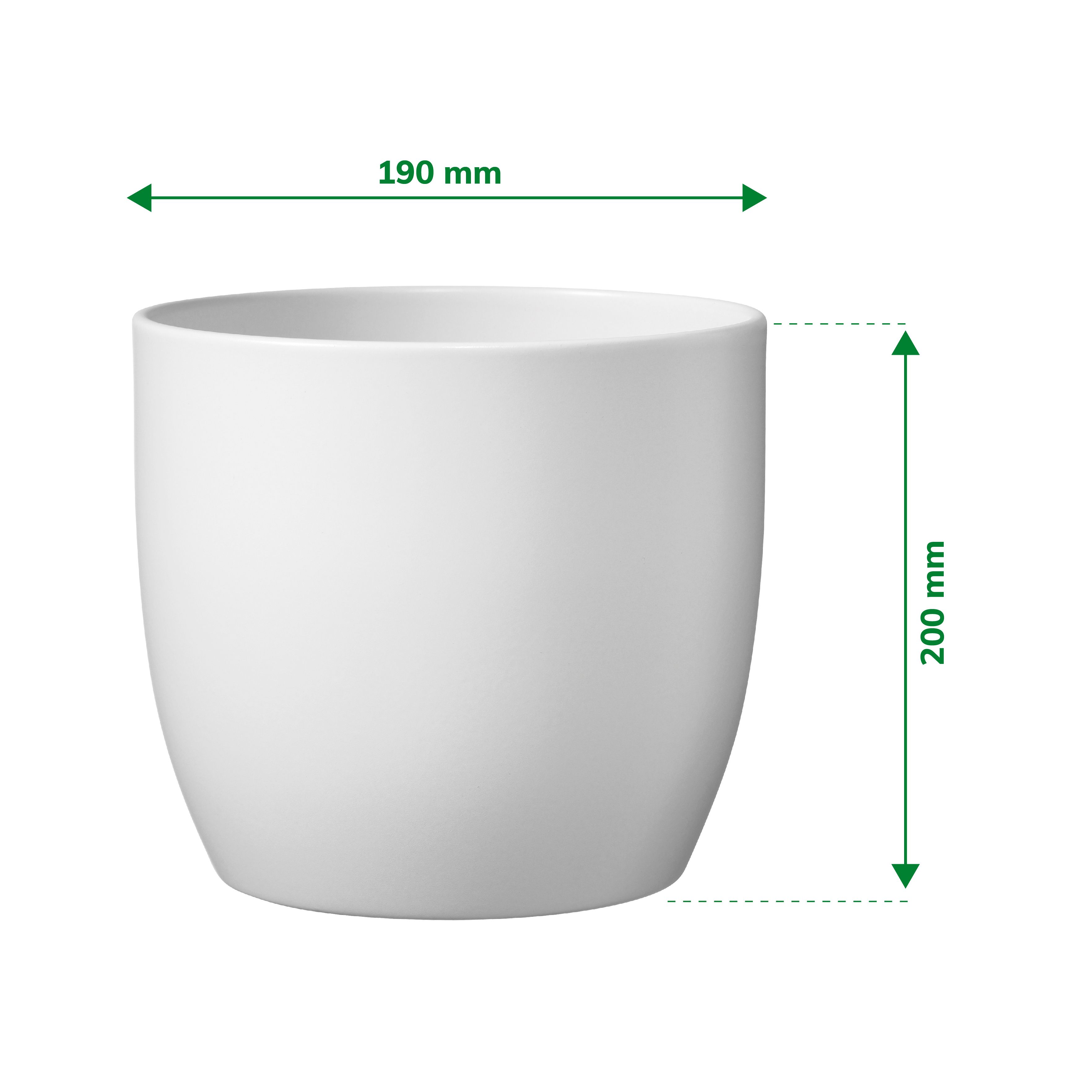 White Ceramic Round Plant pot (Dia)21.5cm