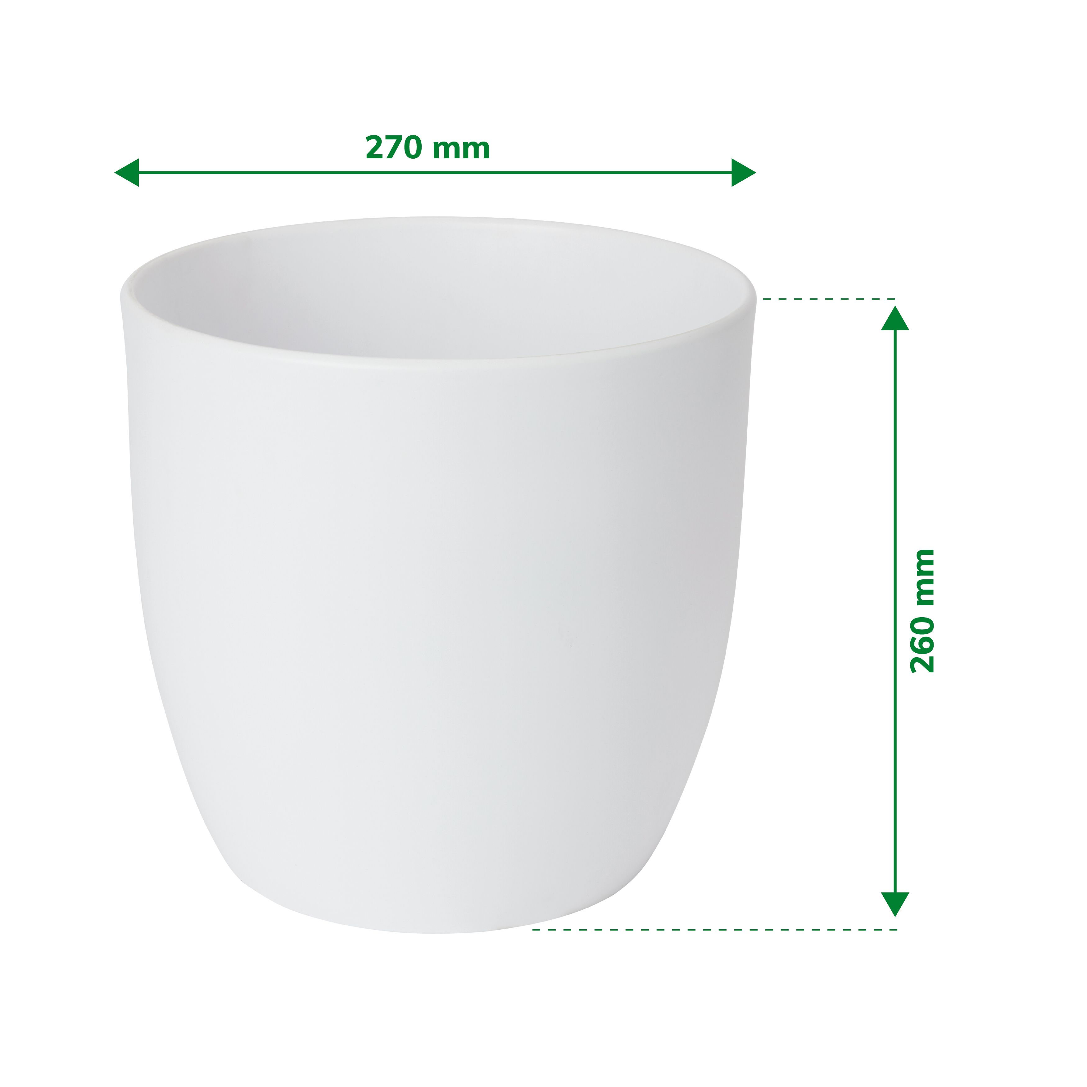 White Ceramic Round Plant pot (Dia)27cm