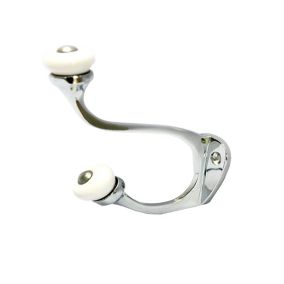 White Chrome effect Brass Double Hook