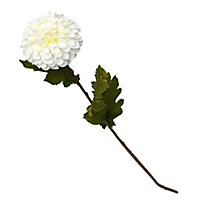White Dahlia Single stem Artificial flower