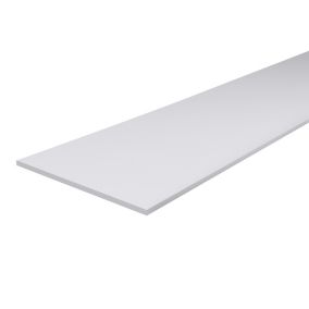 White Fully edged Chipboard Furniture board, (L)0.8m (W)300mm (T)18mm