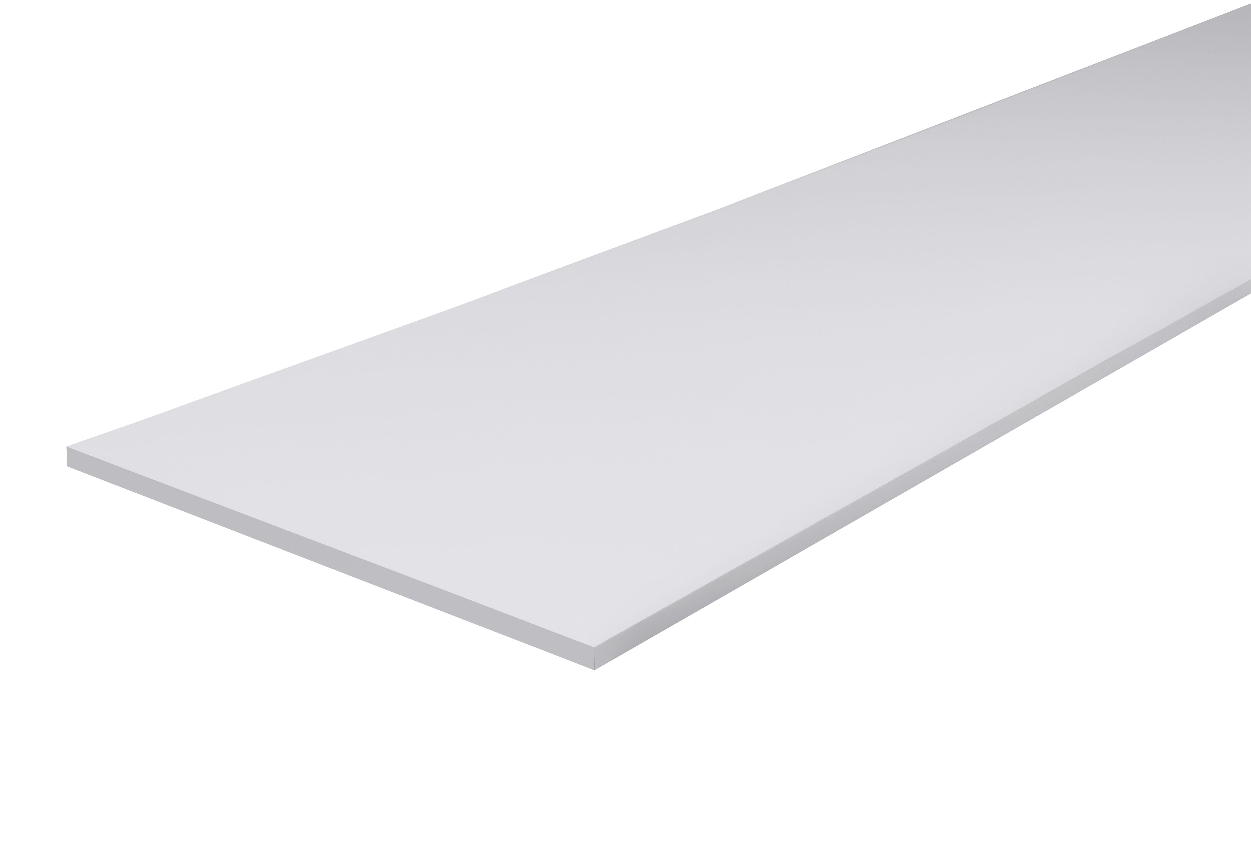 White Fully edged Melamine-faced chipboard (MFC) Furniture board, (L)0.8m (W)200mm (T)18mm