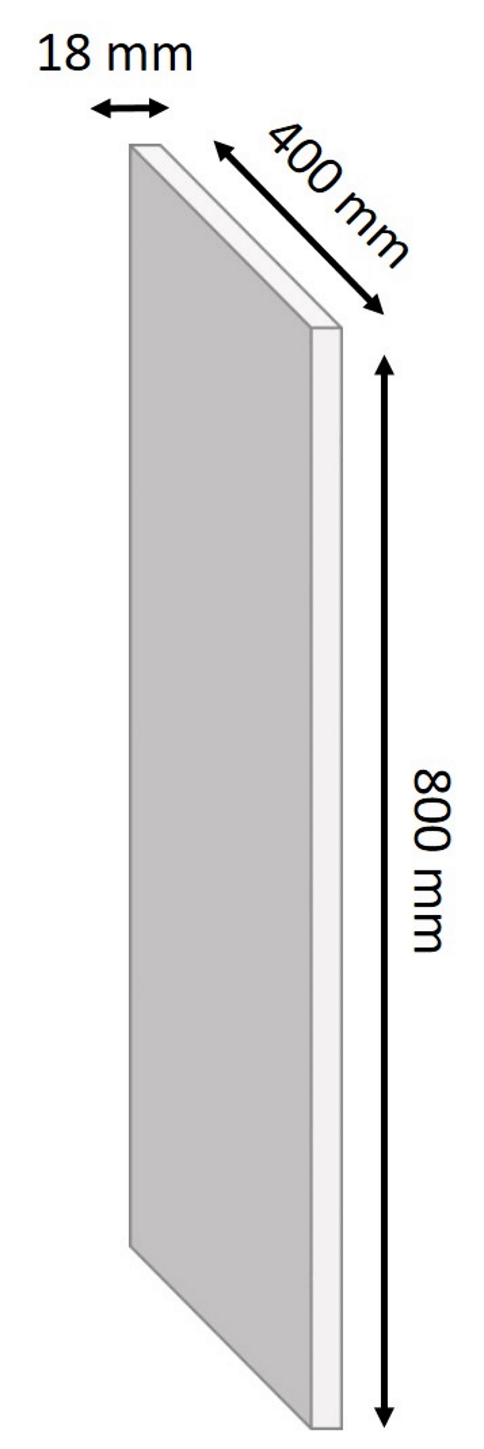 White Fully edged Melamine-faced chipboard (MFC) Furniture board, (L)0.8m (W)400mm (T)18mm