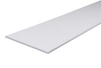 White Fully edged Melamine-faced chipboard (MFC) Furniture board, (L)1.2m (W)200mm (T)18mm