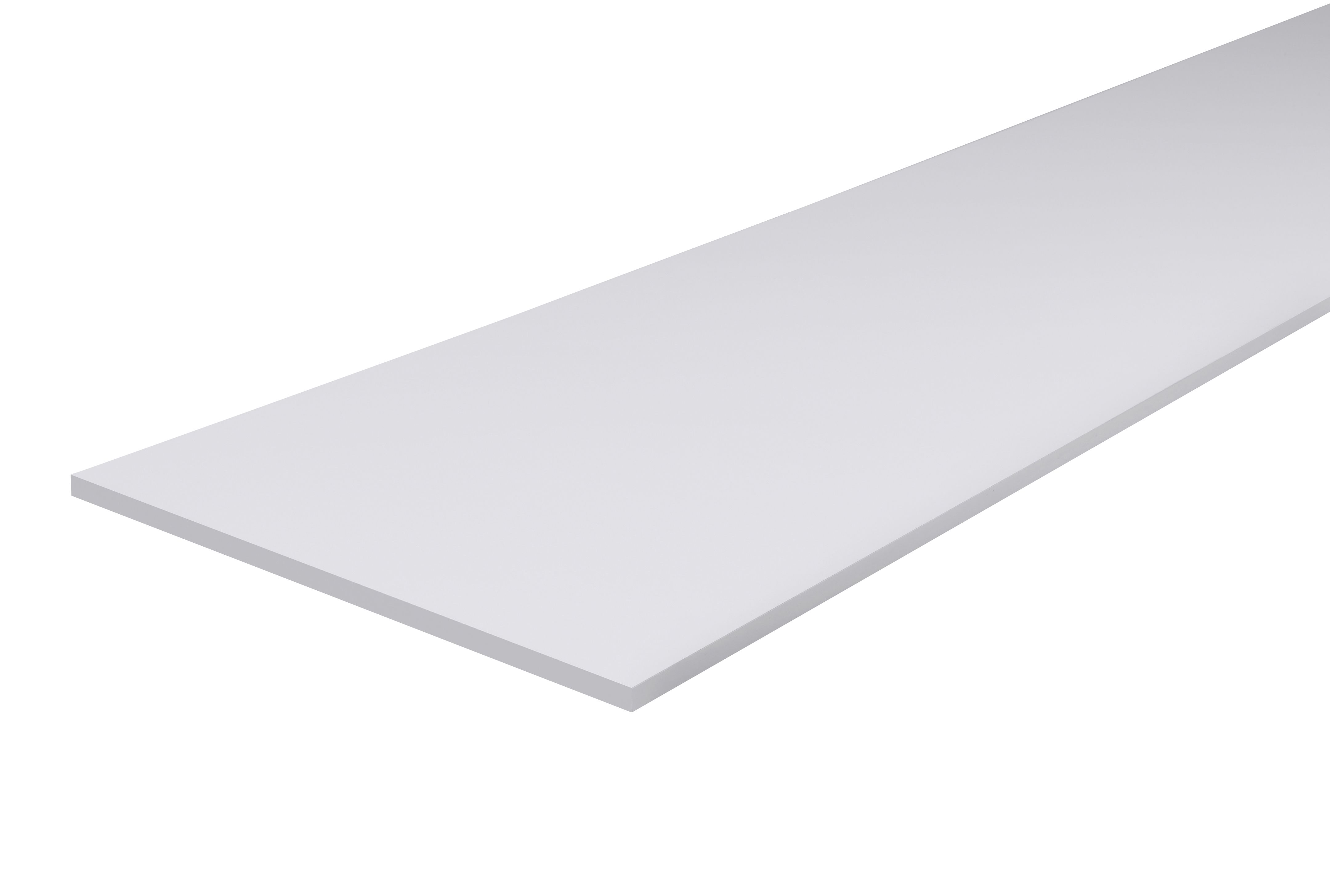 White Fully edged Melamine-faced chipboard (MFC) Furniture board, (L)1.2m (W)200mm (T)18mm