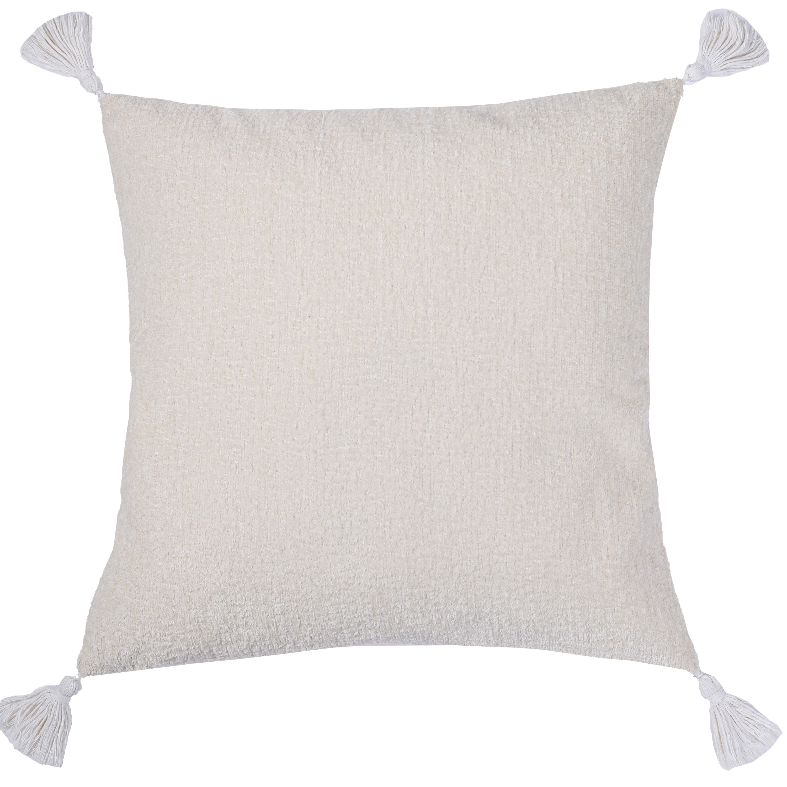 White Geometric Indoor Cushion (L)50cm x (W)50cm