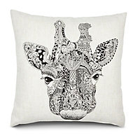 White Giraffe Cushion (L)43cm x (W)43cm