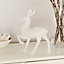 White Glitter effect Plastic Indoor Reindeer Decoration