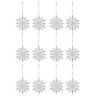 White Glitter effect Plastic Snowflake Decoration, Set of 12