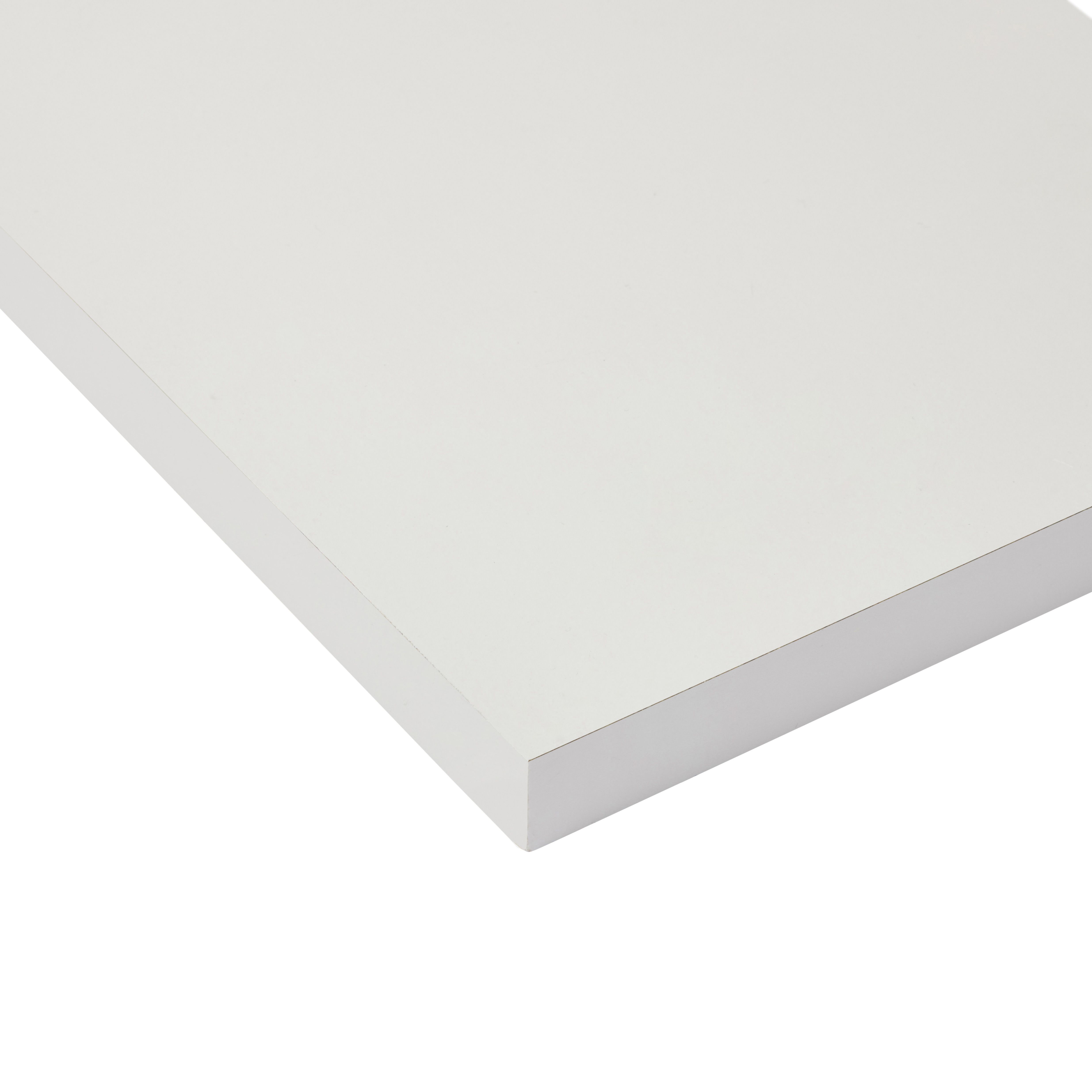 White Gloss Fully edged Furniture panel, (L)1.2m (W)400mm (T)18mm ...