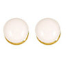 White & gold Porcelain & zinc Round Mortice knob (Dia)60.5mm, Set