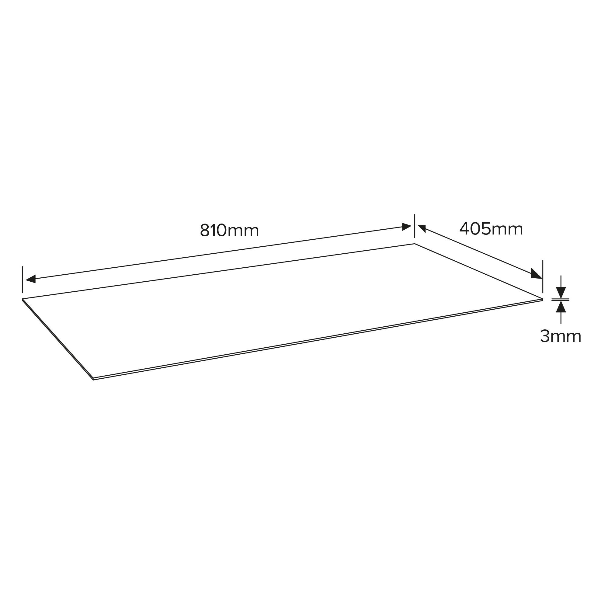 White Hardboard (L)0.41m (W)0.81m (T)3mm 930g
