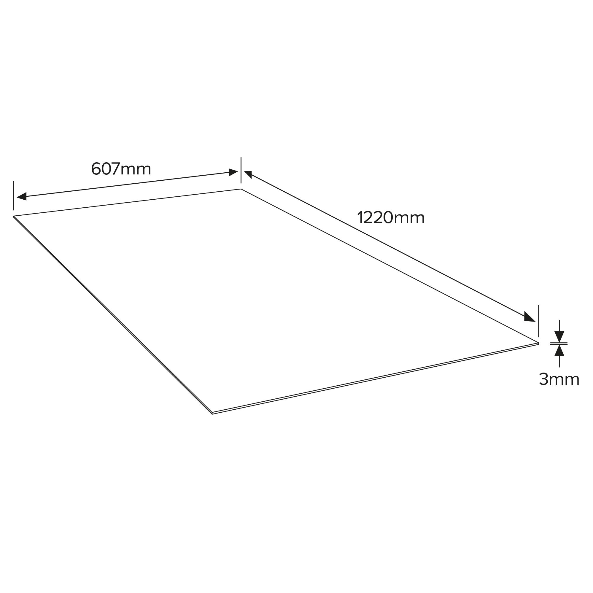 White Hardboard (L)1.22m (W)0.61m (T)3mm 2120g