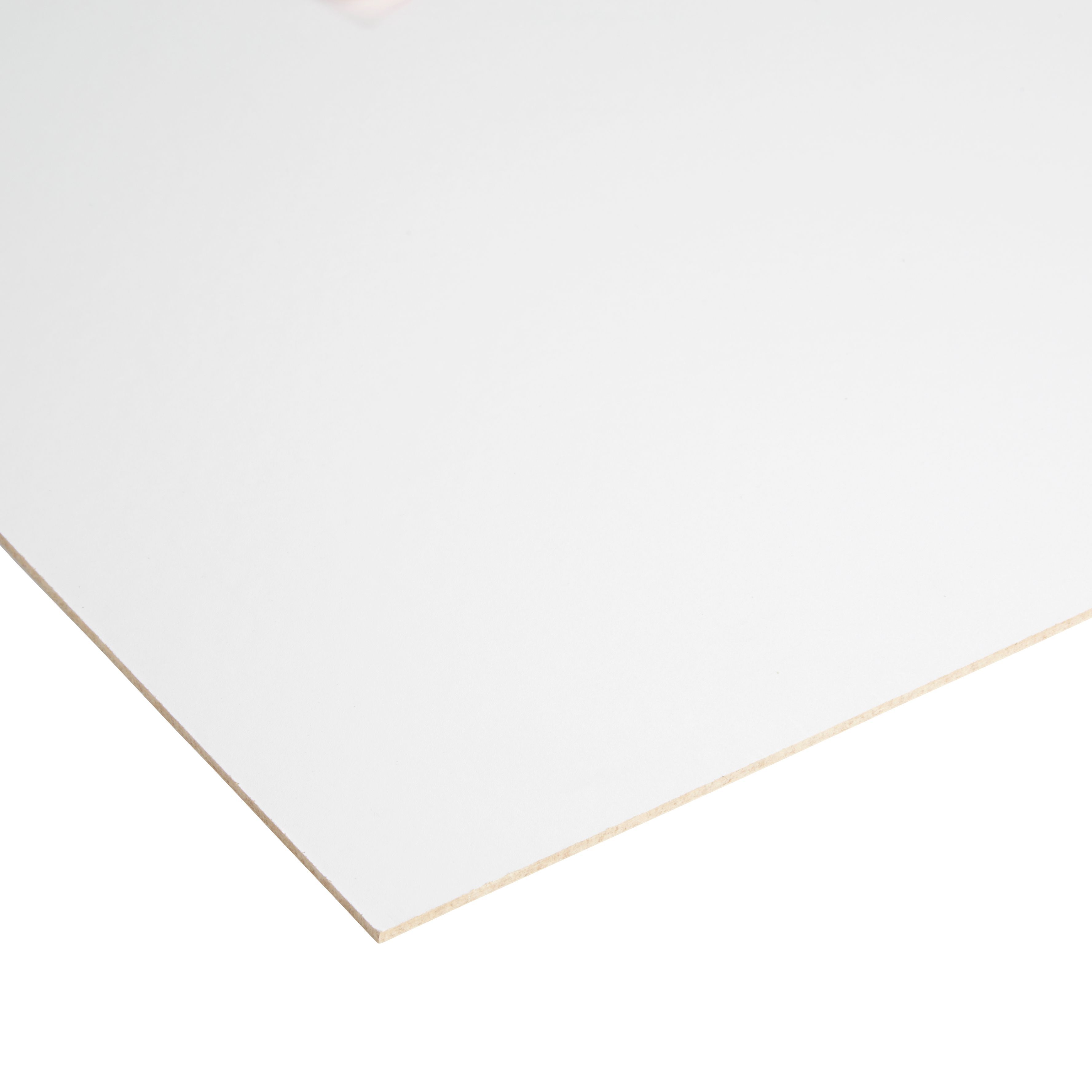 White Hardboard (L)1.83m (W)0.61m (T)3mm 3200g